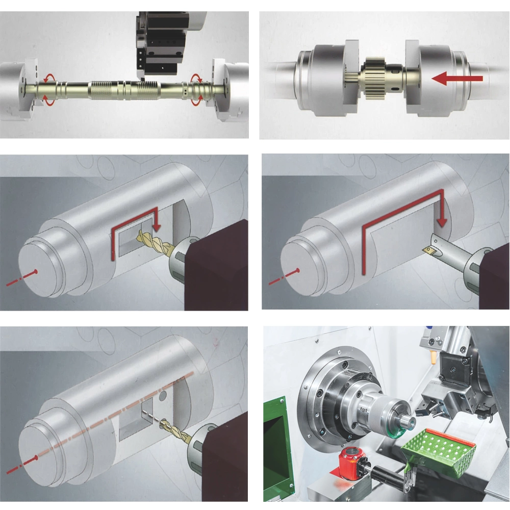 High Precision and Low Friction CNC Horizontal Turning Machine, CNC Lathe Center